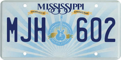 MS license plate MJH602