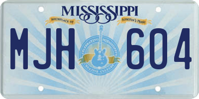 MS license plate MJH604
