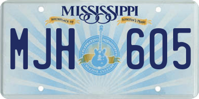 MS license plate MJH605