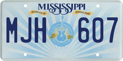 MS license plate MJH607