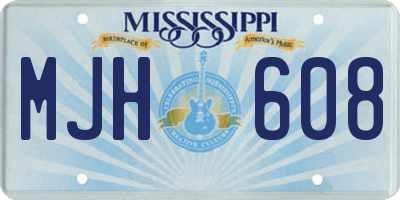 MS license plate MJH608