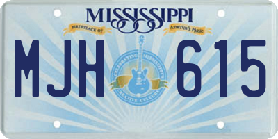MS license plate MJH615