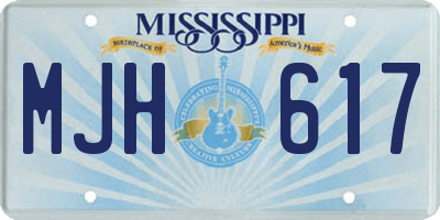 MS license plate MJH617