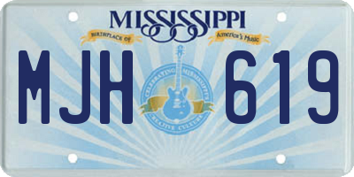 MS license plate MJH619
