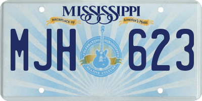 MS license plate MJH623