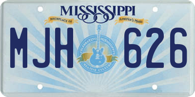 MS license plate MJH626
