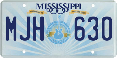 MS license plate MJH630