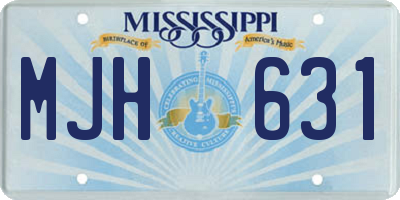 MS license plate MJH631