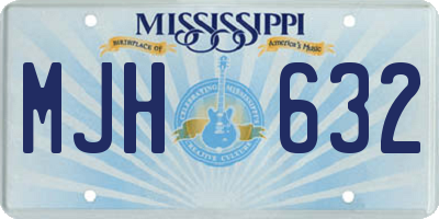 MS license plate MJH632