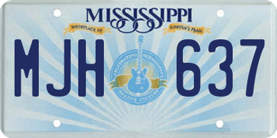 MS license plate MJH637
