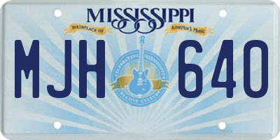 MS license plate MJH640
