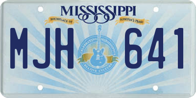 MS license plate MJH641