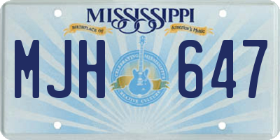 MS license plate MJH647