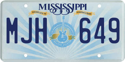 MS license plate MJH649