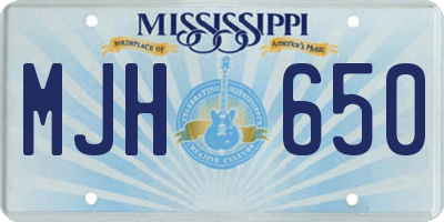 MS license plate MJH650