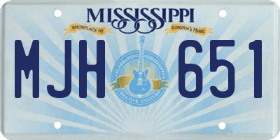 MS license plate MJH651