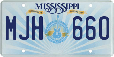 MS license plate MJH660