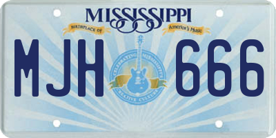 MS license plate MJH666