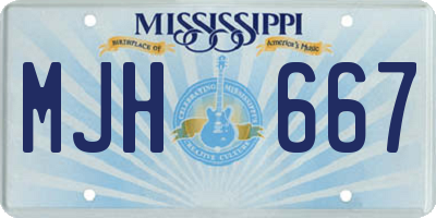 MS license plate MJH667