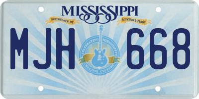 MS license plate MJH668