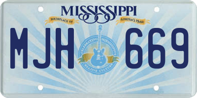 MS license plate MJH669