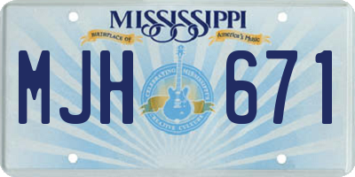 MS license plate MJH671