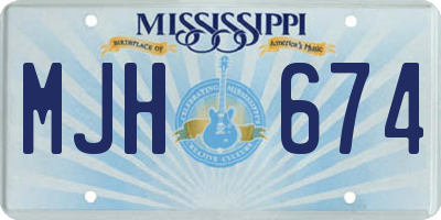 MS license plate MJH674