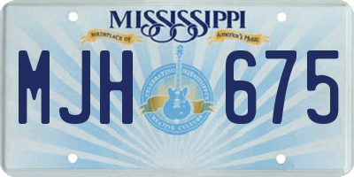 MS license plate MJH675