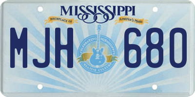 MS license plate MJH680