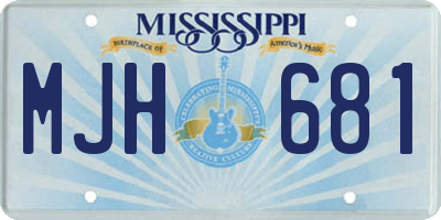 MS license plate MJH681
