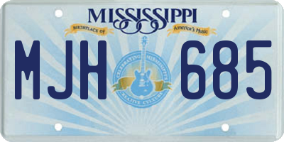 MS license plate MJH685