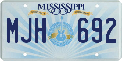 MS license plate MJH692