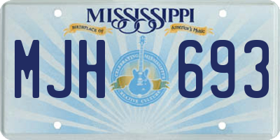 MS license plate MJH693