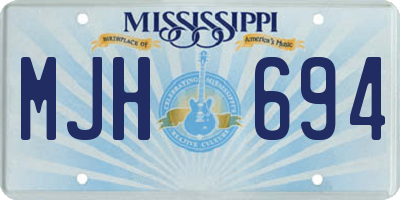 MS license plate MJH694