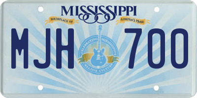 MS license plate MJH700