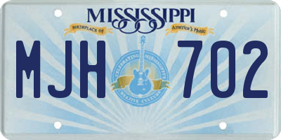 MS license plate MJH702
