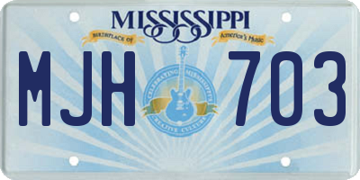 MS license plate MJH703