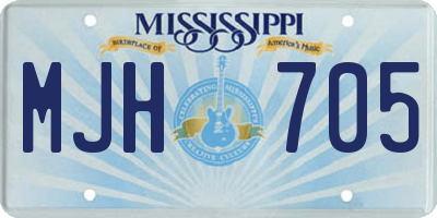 MS license plate MJH705