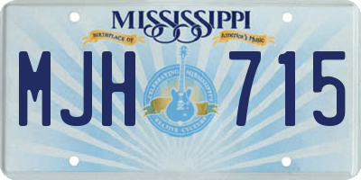 MS license plate MJH715