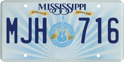 MS license plate MJH716