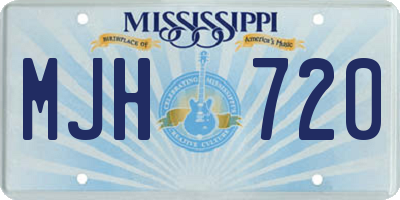 MS license plate MJH720