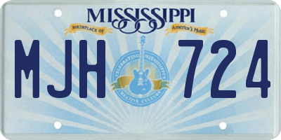 MS license plate MJH724