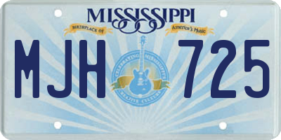 MS license plate MJH725