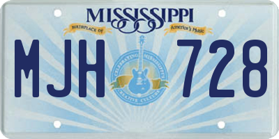 MS license plate MJH728