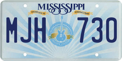 MS license plate MJH730
