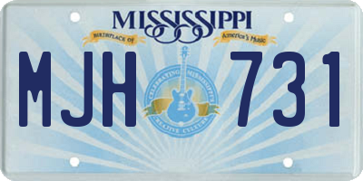 MS license plate MJH731