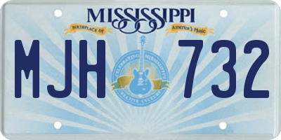 MS license plate MJH732