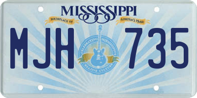 MS license plate MJH735