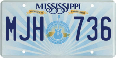 MS license plate MJH736