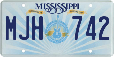 MS license plate MJH742